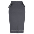 Grace Karin Womens Solid Color High Stretchy Hips-Wrapped Grey Vintage Retro Lápis Skirt CL010454-5